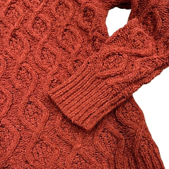 Maurices Orange Cable Knit Turtleneck Sweater S - Picture 2 of 3
